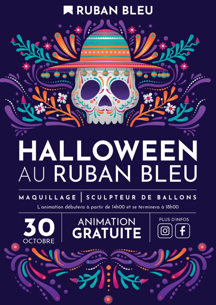 Halloween au Ruban Bleu le 30 Octobre 2024 de 14h à 18h